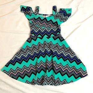 Teal pattern dress